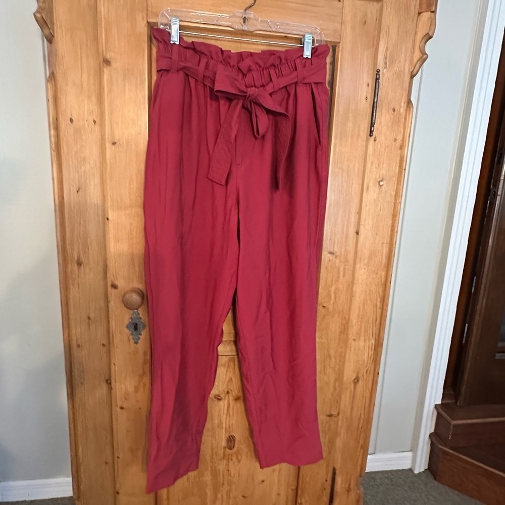 A New Day Raspberry Wide Leg High Waisted Elastic Waist Trousers Preppy Eclectic